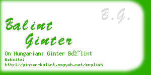 balint ginter business card